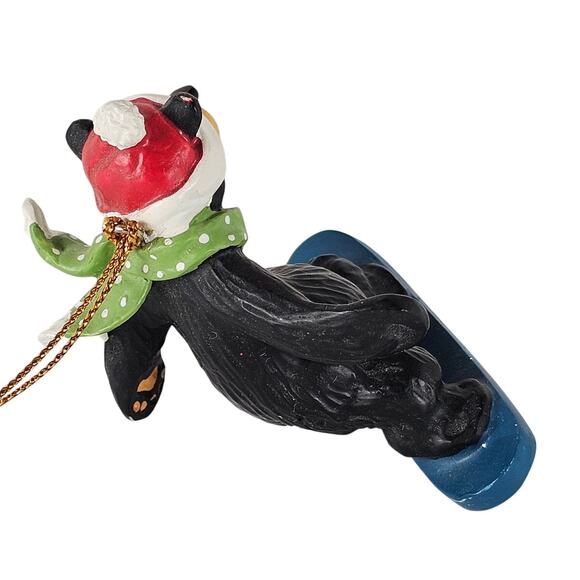 Bearfoots Jeff Fleming Big Sky Carver Snowboarding Bear Ornament 2.75” Christmas - Picture 8 of 16